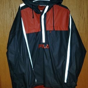 vintage 90s fila rubber rain jacket with 3m